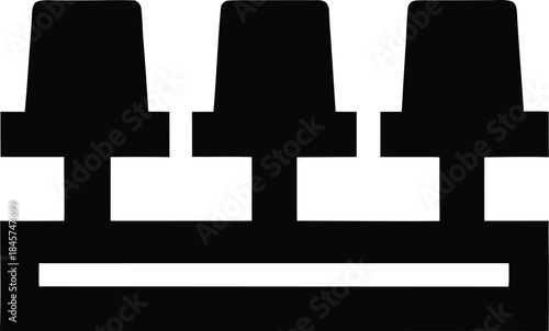 parade seating chair line art vector illustration on transparent background
