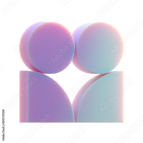 3d gradient persons abstract shape on an isolated background