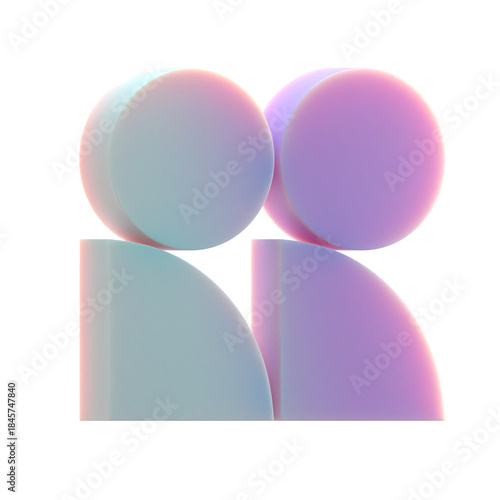 3d gradient persons abstract shape on an isolated background
