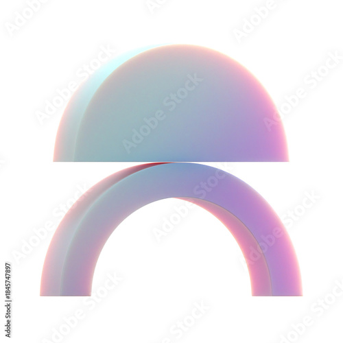 3d gradient abstract robot shape on an isolated background