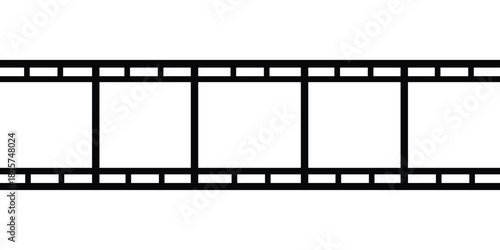Film strip frame. Cinema tape. Photo negative, filmstrip. Movie black and white seamless. vector illustration
