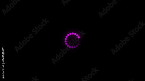 Circular loading indicator with glowing magenta dots arranged in a ring on Generate title without using the word 