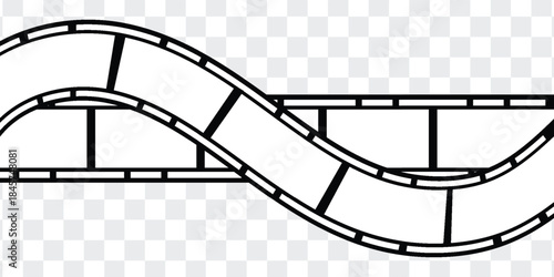 Film strip frame. Cinema tape. Photo negative, filmstrip. Movie black and white seamless. vector illustration