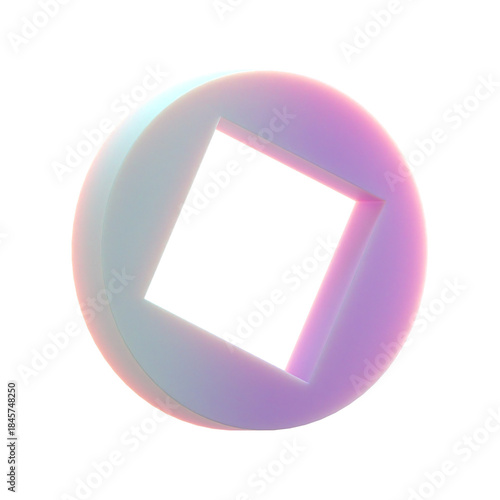 3d gradient vintage coin shape on an isolated background