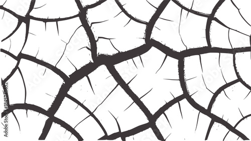 Cracked white textured surface with jagged black outlines