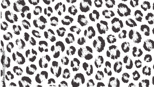 Monochrome irregular black leopard spot seamless texture pattern