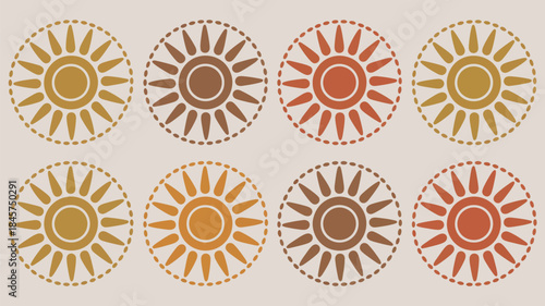 Vibrant sunburst patterns in warm colors