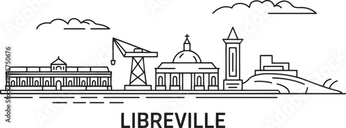La paz bolivia skyline linear style with famous buildings city line art vector illustration