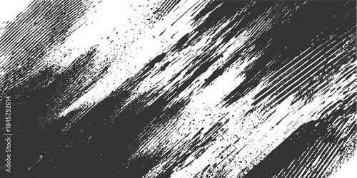 Dark grey and white abstract textured background with diagonal brush strokes and splatter grunge distressed