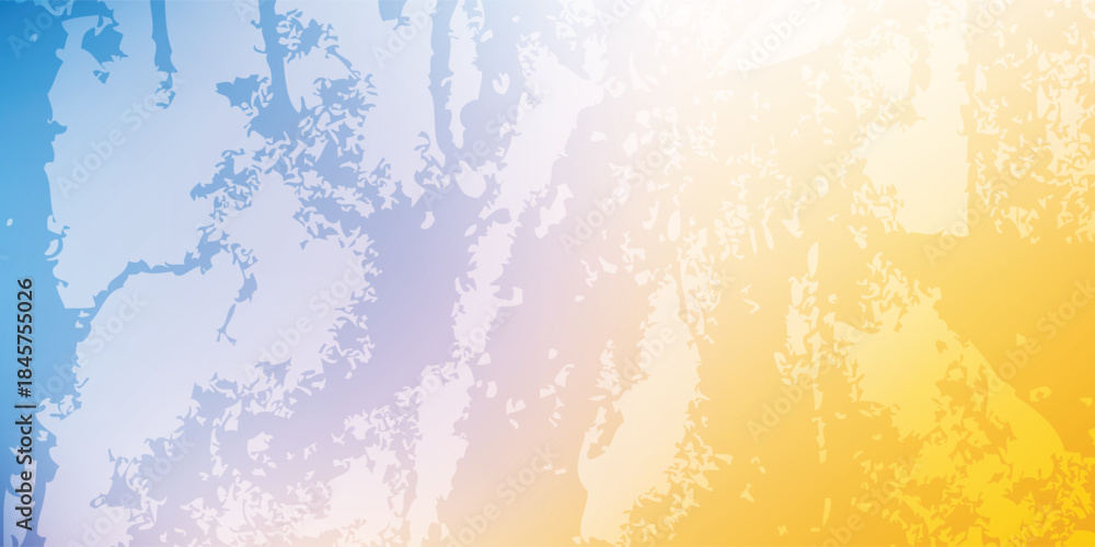 Obraz premium Abstract Gradient Background with Distressed Map Texture Blending Blue Purple and Warm Yellow Tones.