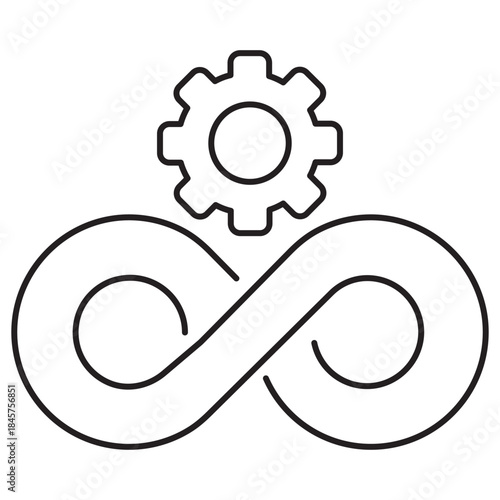 Devops Icon, DevOps Pipeline, Cloud Automation, Continuous Deployment, Infrastructure Management, vector