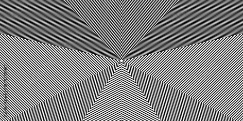 Abstract pattern of black and white lines. Optical illusion. Op art illustration.