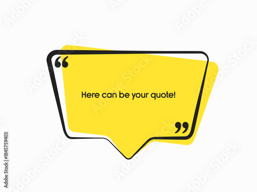 Speech bubble. Space for quote text, frame message