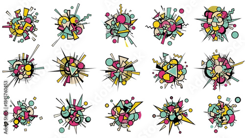 Vibrant abstract explosion art designs