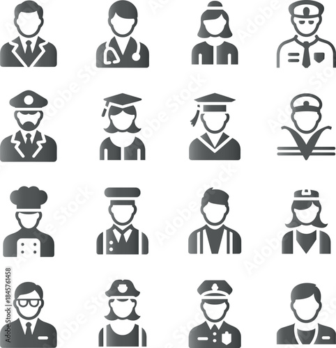 comprehensive collection of diverse professional occupations and career roles in modern society