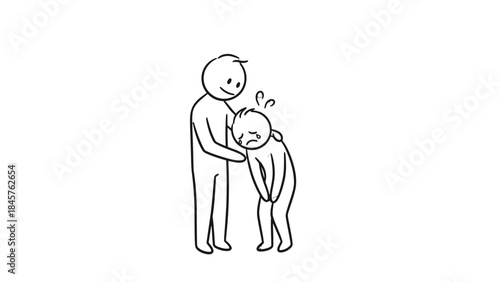 Vector illustration of a smiling couple with their son and daughter, depicting a loving family silhouette