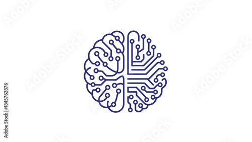 Digital Brain: An artistic illustration depicts the fusion of human intellect and digital technology, representing the evolution of artificial intelligence and the power of computational thought.