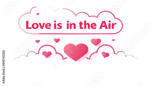 Pink heart bubbles rising love is in the air romantic valentine decoration