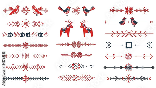 Festive scandinavian folk art christmas designs