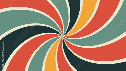 Vibrant swirling stripes in red, green, and yellow