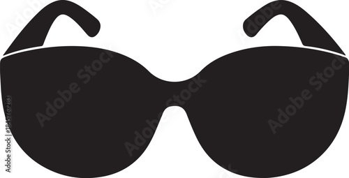 Black Sunglasses with Curved Temples on White Background also transparent background