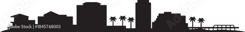Cape Coral Florida Skyline Black Silhouette. design Vector black silhouette