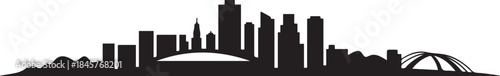 Belo Horizonte Skyline with Brazil, Illustration. design Vector black silhouette