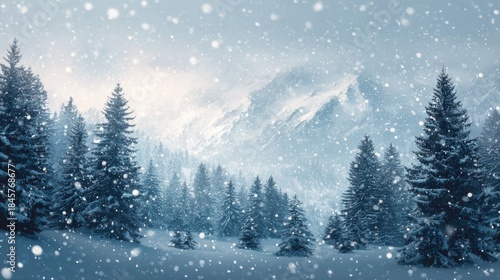 Wallpaper Mural Enchanting Wonderland Landscape with Ample Snowfall and Majestic Mountains in the Background Torontodigital.ca