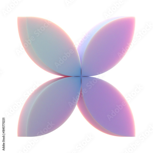 3d gradient flower shape on an isolated background