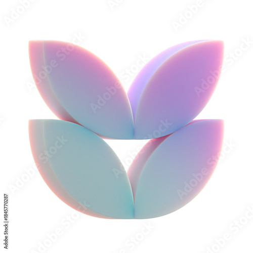 3d gradient geometric grain shape on an isolated background