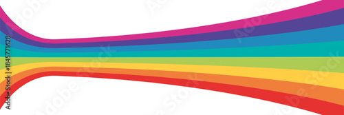 Colorful Curved Rainbow Lines Abstract Background Design