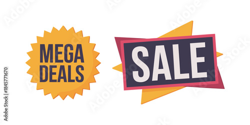 Eye-catching Mega Sale banner with bold typography on black background
