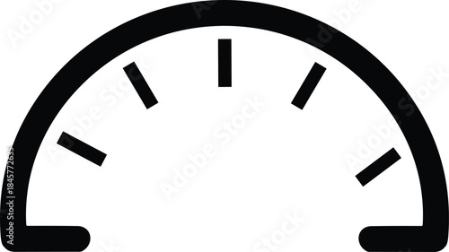 Blank speedometer icon vector showing dial and mph with transparent background suitable for automotive design and related project