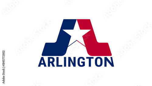 Arlington city logo, flat color illustration