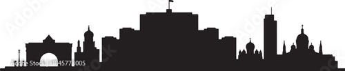Bucharest Skyline. design Vector black silhouette