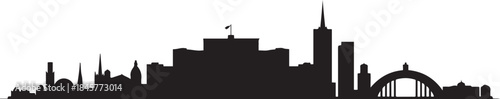 Bucharest Skyline. design Vector black silhouette
