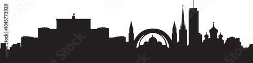 Bucharest Skyline. design Vector black silhouette