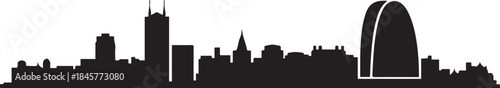 Leeds skyline silhouette. design Vector black silhouette