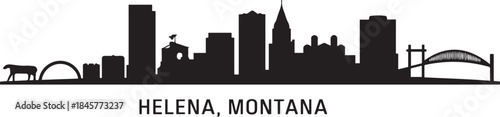 Helena Montana city skyline vector silhouette illustration. design Vector black silhouette