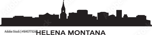 Helena Montana city skyline vector silhouette illustration. design Vector black silhouette