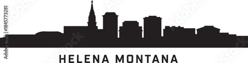 Helena Montana city skyline vector silhouette illustration. design Vector black silhouette