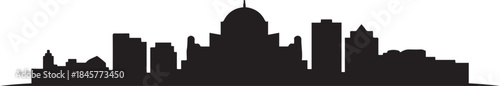 Erbil city skyline. design Vector black silhouette