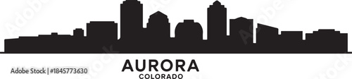 Aurora Colorado Skyline Vector Silhouette. design Vector black silhouette