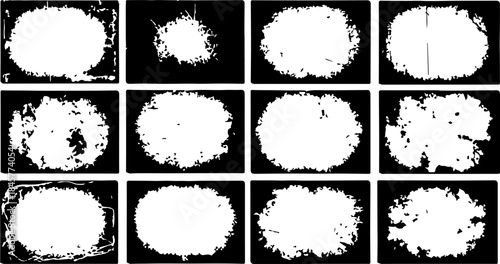 Collection of grunge brush strokes and textures