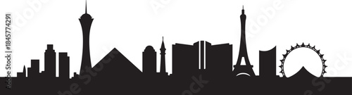 Las Vegas skyline. design Vector black silhouette