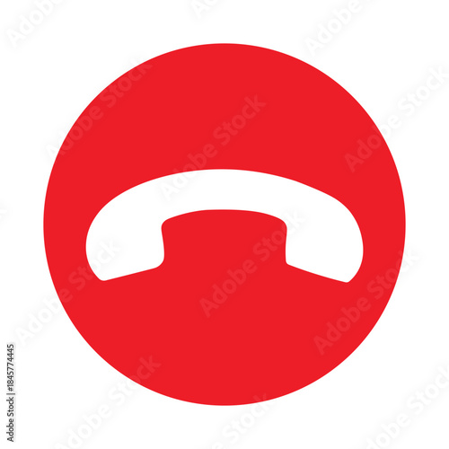 End phone call button. Communication vector icon symbol