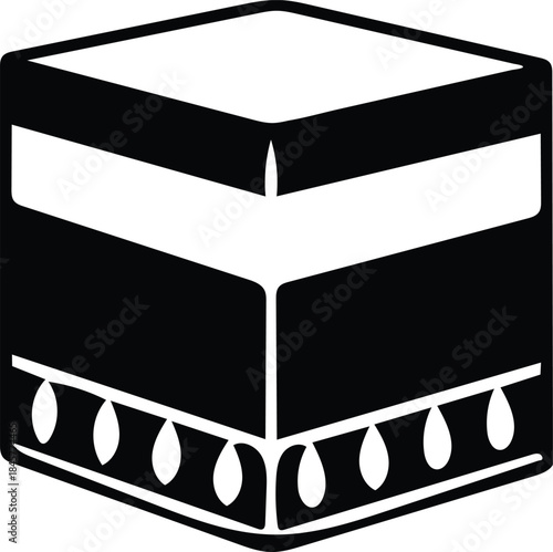 Silhouette mecca kaaba for muslims praying symbolizing qibla direction and pilgrimage to mecca in saudi arabia