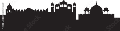 Jaipur skyline. design Vector black silhouette