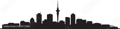 Auckland Skyline Vector Illustration. design Vector black silhouette