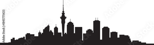 Auckland Skyline Vector Illustration. design Vector black silhouette